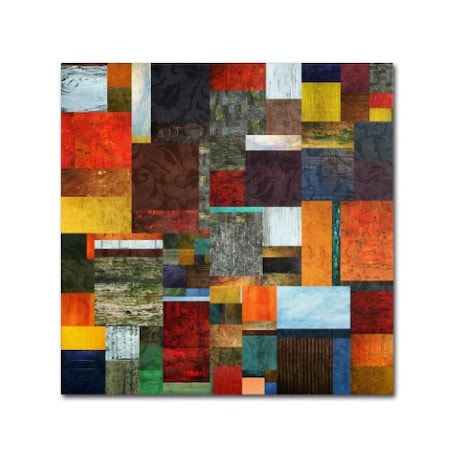 Michelle Calkins 'Brocade Color Collage 2' Canvas Art,14x14